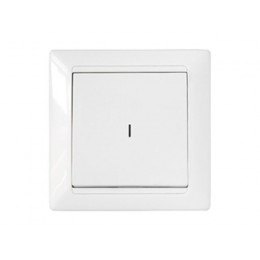 Выключатель 1 клав. (cкрытый, 10А) со световой индикацией, белый, Стиль, BYLECTRICA