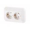 Розетка 2-ая (скрытая, с/з) белая, Эконом, Юпитер