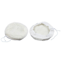 Полировальный круг 180мм, на завязках (иск.шерсть, короткая)