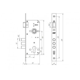 Замок врезной Зенит ЗВ4-85.3 (медь)