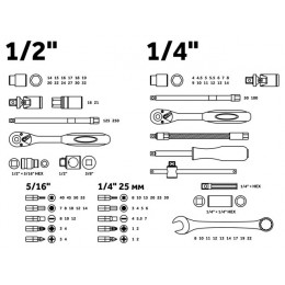 Набор головок и ключей 82пр. 1/4",1/2" PRO STARTUL GRAND PRIX (PRO-082G)