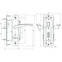 Замок врезной Омега ЗВ9.2-01 (медь)