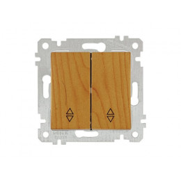 Выключатель проходной 2-клав. (скрытый, без рамки, винт. зажим) дуб, RITA, MUTLUSAN
