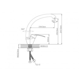 Смеситель для кухни (Lt) D35, серия SHU AV Engineering