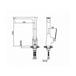 Смеситель для кухни (Lt) D35, серия JWL AV Engineering