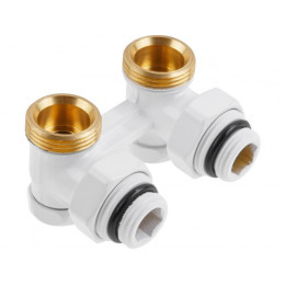 Клапан угловой вентильный 3/4" нар. для радиатора (мультифлекс), Белый, AV Engineering (инд. упак.)