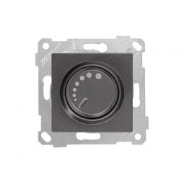 Выключатель поворотный (диммер) (скрытый, без рамки, винт. зажим, 600Вт) дымчатый, RITA, MUTLUSAN