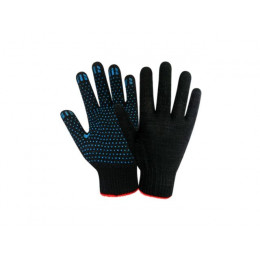 Перчатки х/б с ПВХ "Точка", 10класс,черные, РБ (мин. риски)