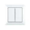Выключатель 2-клав. (скрытый, пруж. зажим) белый, DARIA, MUTLUSAN