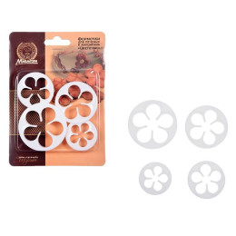 Формочки для печенья и марципана, "Цветочки", 4 шт., 4х6,5 см, MARMITON