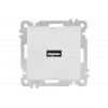 Розетка 1-ая USB (скрытая, без рамки) белая, DARIA, MUTLUSAN