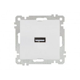 Розетка 1-ая USB (скрытая, без рамки) белая, DARIA, MUTLUSAN