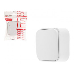 Выключатель 1 клав. (открытый, 10А) белый, Bailly, LEIDEN ELECTRIC