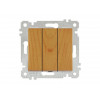 Выключатель 3-клав. (скрытый, без рамки, пруж. зажим) дуб, RITA, MUTLUSAN