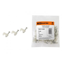 Скоба 5мм плоская пластиковая (50шт) TDM