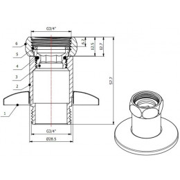 Американка прямая 3/4" вн. х 3/4" нар. ХРОМ, AV Engineering (2 шт. в уп.)