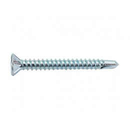 Саморез оконный 3.9х25 мм белый цинк, со сверлом (100 шт в пласт. конт.) STARFIX