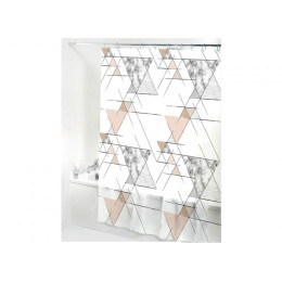 Шторка для ванной (12 колец в комплекте), 180x180 см, Secret, мраморный узор, PERFECTO LINEA