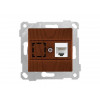 Розетка компьютерная 1xRJ45 (Cat5e, скрытая, без рамки) орех, RITA, MUTLUSAN