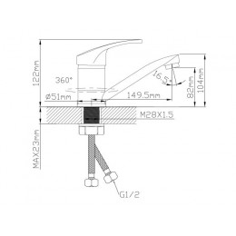 Смеситель для кухни D40, серия 670 ECONOCE