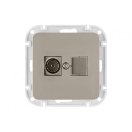 Розетка 1-ая телевизионная (скрытая) песочная, Astrum, BYLECTRICA