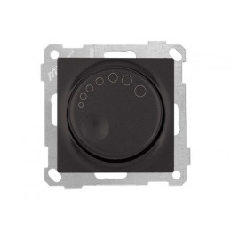 Выключатель поворотный (диммер) (скрытый, без рамки, винт. зажим, 600Вт) черный, DARIA, MUTLUSAN