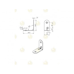 Кронштейн мебельный 40х40 мм, белый цинк (100 шт в коробе) STARFIX
