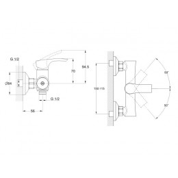 Смеситель для душа D25-B, серия 580 ECONOCE