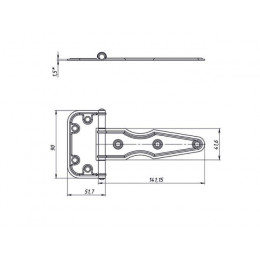 Петля-стрела 130 мм, белый цинк STARFIX