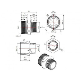 Ниппель ред. 3/4" нар. х 1/2"нар., AV Engineering (инд. упак.)