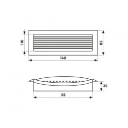 Решетка торцевая 57 55х110мм ZERNBERG