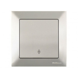 Выключатель проходной 1-клав. (скрытый, пруж. зажим) титан, DARIA, MUTLUSAN