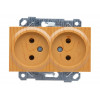 Розетка 2-ая (скрытая, б/з, керамика) дуб, RITA, MUTLUSAN