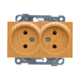 Розетка 2-ая (скрытая, б/з, керамика) дуб, RITA, MUTLUSAN