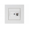 Розетка телефонная 1хRJ12 (скрытая, RJ12) белая, RITA, MUTLUSAN