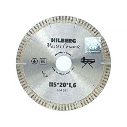 Алмазный круг 115х20 мм по керамике сегмент.ультратонкий Master Ceramic HILBERG