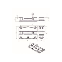Шпингалет 85 мм фигурный ЗТ2, белый цинк STARFIX