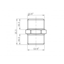 Ниппель 3/8" нар.-нар., AV Engineering (инд. упак.)