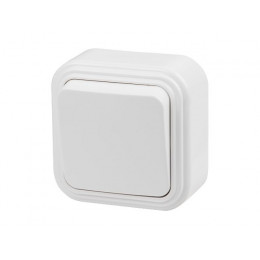 Выключатель 1 клав. (открытый, до 6А) белый, Стандарт, Юпитер