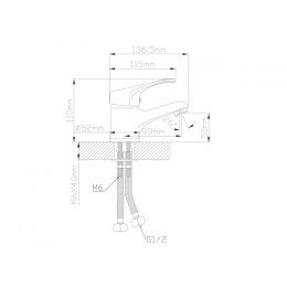 Смеситель для умывальника (Lt) D40, серия BAS AV Engineering