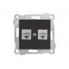 Розетка компьютерная 2xRJ45 (Cat5e, скрытая, без рамки) черная, RITA, MUTLUSAN