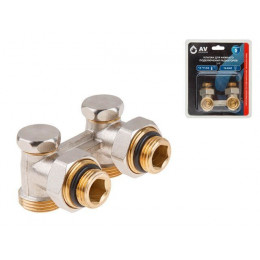 Клапан угловой вентильный 3/4" нар. для радиатора (мультифлекс), AV Engineering (инд. упак.)