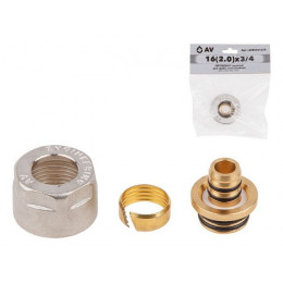 Евроконус (адаптер) 16(2.0) х 3/4" вн. для труб PEX, AV Engineering (инд. упак.)