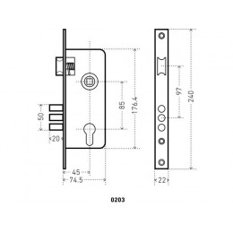 Замок врезной с/руч АЛЛЮР 0203 AB ст.бронза