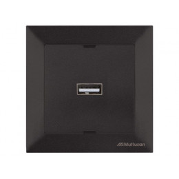 Розетка 1-ая USB (скрытая) черная, DARIA, MUTLUSAN