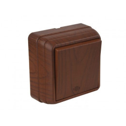 Выключатель 1-клав. (с подсветкой, открытый) орех, BRON, MUTLUSAN