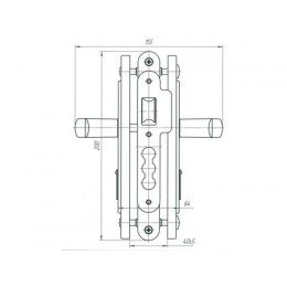 Замок врезной Омега ЗВ9.1-02 (серебро)