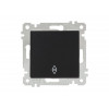 Выключатель проходной 1-клав. (скрытый, без рамки, пруж. зажим) черная, RITA, MUTLUSAN
