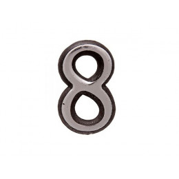 Цифра дверная АЛЛЮР пластик "8" хром