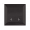 Выключатель проходной 2-клав. (скрытый, винт. зажим) черный, DARIA, MUTLUSAN
